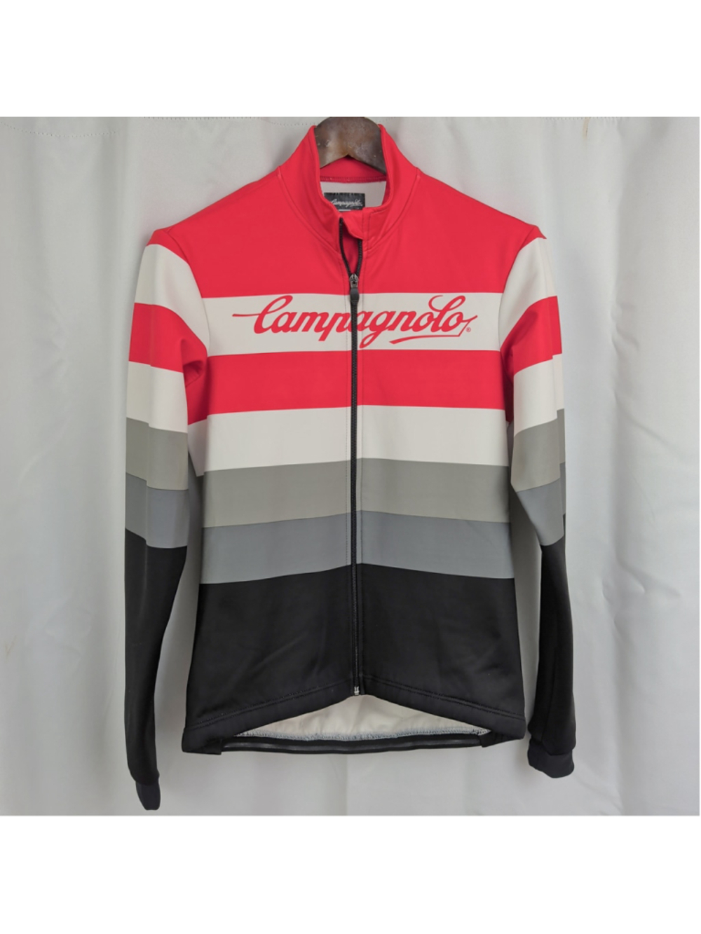 Campagnolo Italian Made Long Sleeve Vertical Stripe Cycling Jersey Medium
